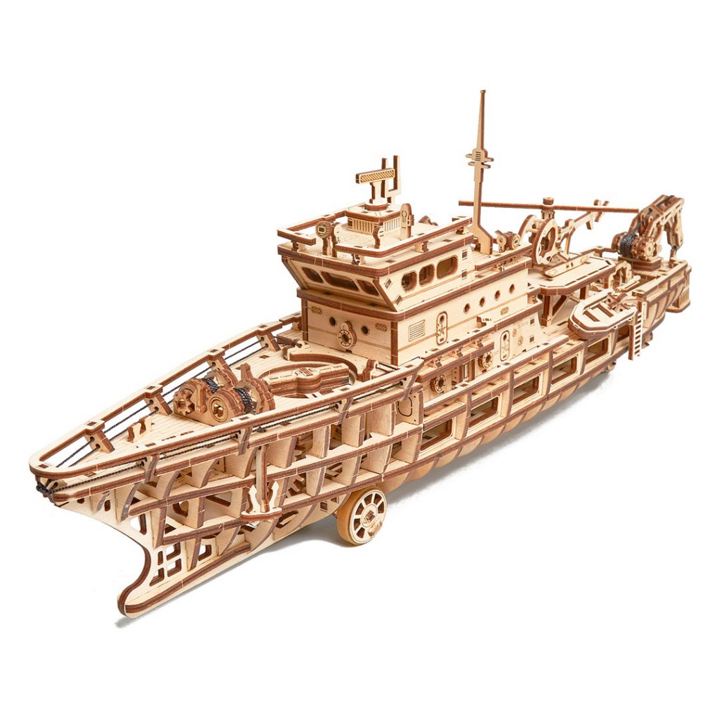 Puzzle 3D mecanic din lemn yacht brazicraciun.net