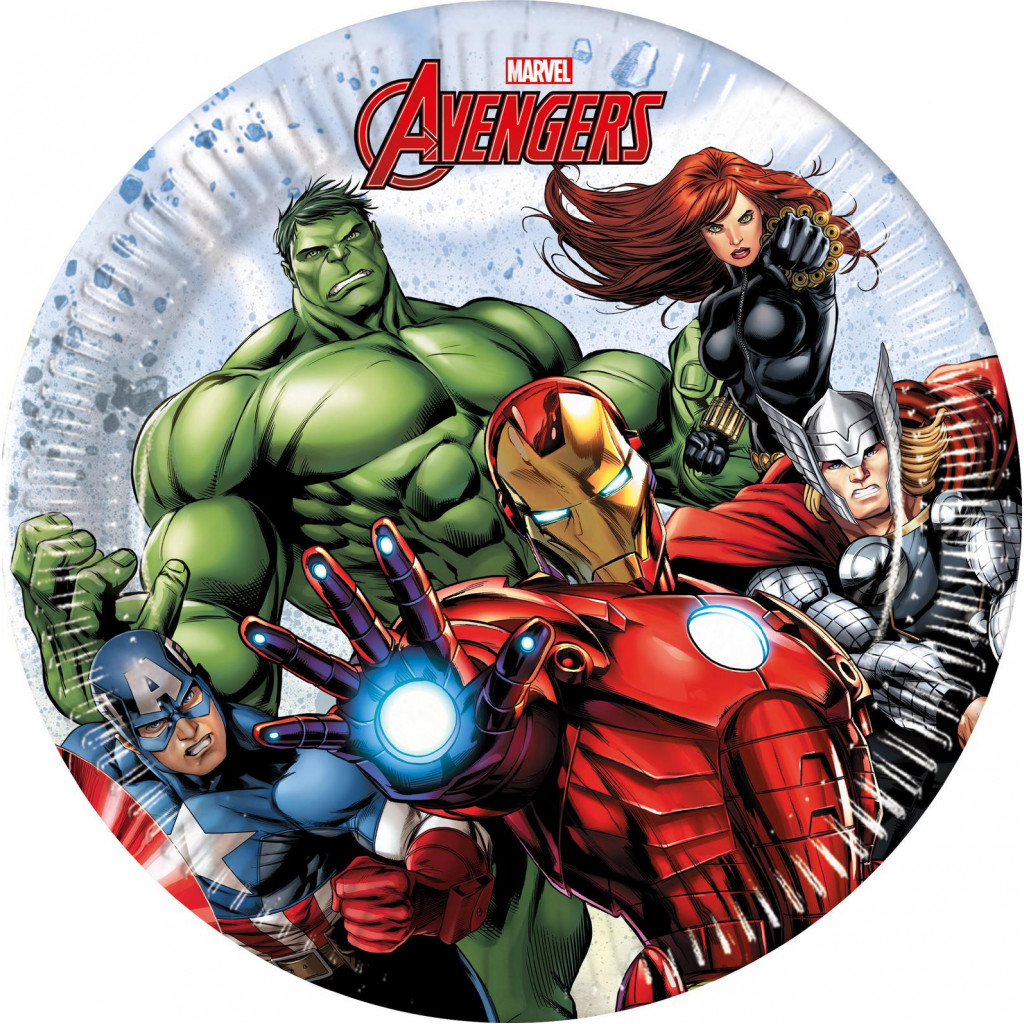 Set 8 farfurii de unica folosinta Avengers Infinity Stones 20 cm brazicraciun.net