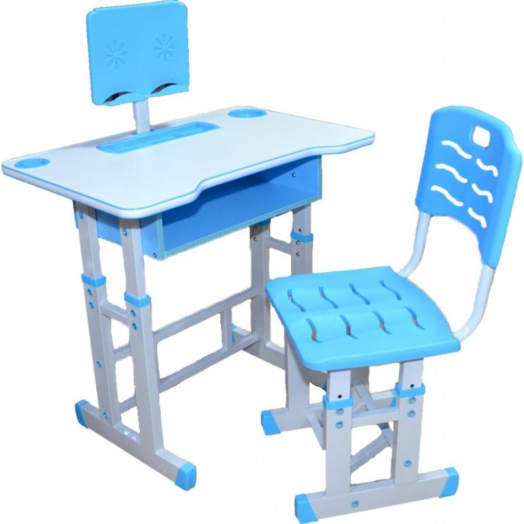 Birou + scaunel, reglabile/albastru/PAL+metal+plastic brazicraciun.net