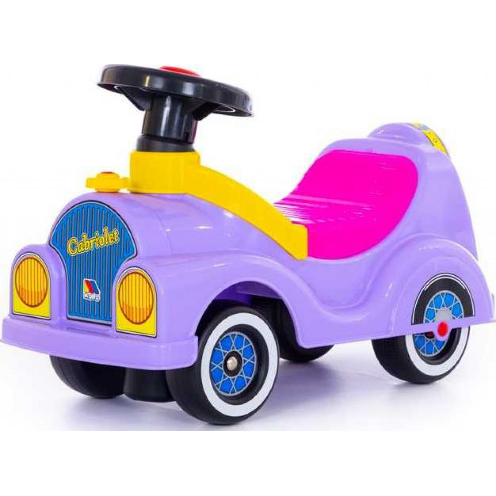 Masinuta Cabriolet, fara pedale, 57,5×27,5×38 cm, Polesie