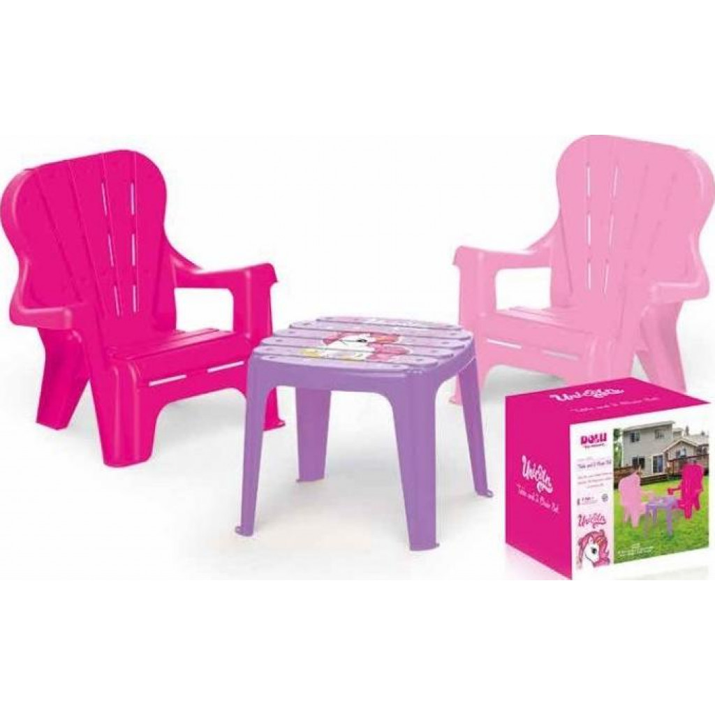 Masuta cu 2 scaunele, roz – Unicorn – Dolu brazicraciun.net