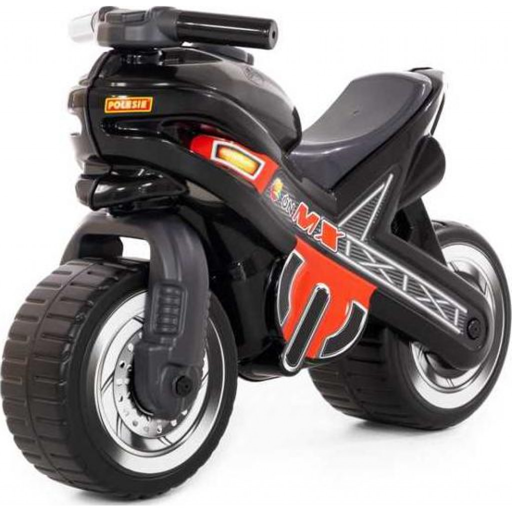 Motocicleta fara pedale, MX-ON, neagra, 70x30x49,3 cm, Polesie 70x30x493